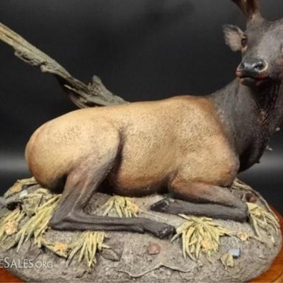 LOT 108C: HAND PAINTED STAG SCULPTURE, THE GUARDIAN