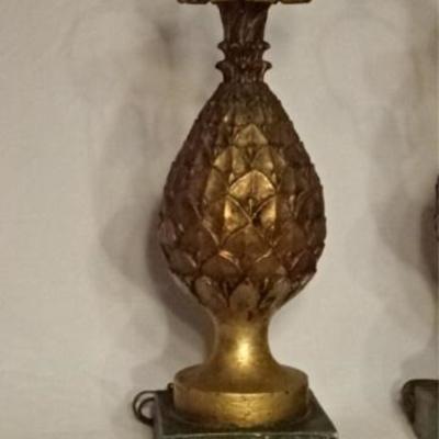 LOT 86: PAIR PINEAPPLE FORM LAMPS