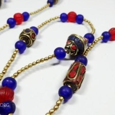 LOT 41D: TIBETAN LAPIS & CORAL NECKLACE