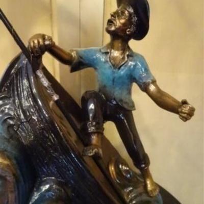 LOT 118: LARGE PATINATED BRONZE SCULPTURE