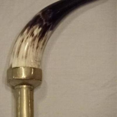 LOT 51B: NATURAL STEER HORN HANDLE WALKING STICK