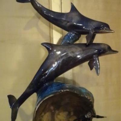 LOT 145: LARGE PATINATED BRONZE SCULPTURE