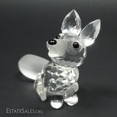 LOT 100A: SWAROVSKI SILVER CRYSTAL MINI SITTING FOX