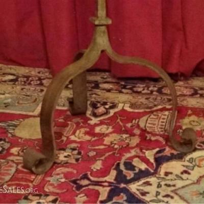 LOT 53B: PAIR 5 LIGHT IRON FLOOR CANDELABRA