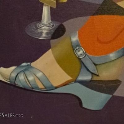 LOT 50C: MIGUEL PERALES SURREALIST ACRYLIC ON CANVAS PAINTING