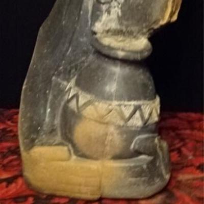 LOT 82C: AFRICAN CARVED STONE SCULPTURE, APPROX 40" X 23"