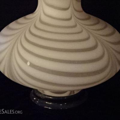 LOT 90A: MID CENTURY WHITE ART GLASS LAMP
