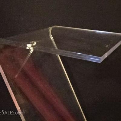 LOT 77B: MID CENTURY Z SHAPE LUCITE TABLE
