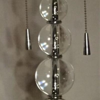 LOT 62: PAIR CLEAR ACRYLIC ORB LAMPS