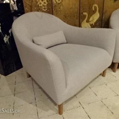 LOT 79A: PAIR CRATE & BARREL PENNIE ARM CHAIRS