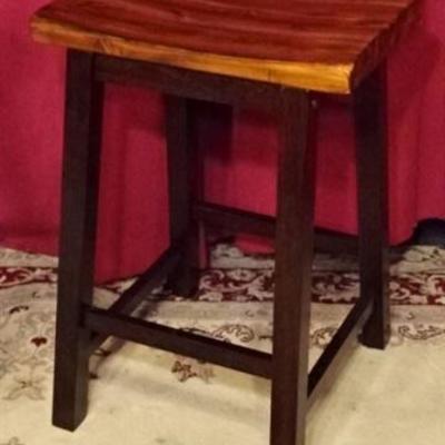 LOT 87A: PAIR ASIAN STYLE WOOD BARSTOOLS