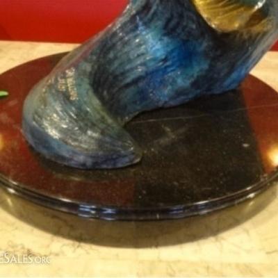 LOT 92A: HUGE PATINATED BRONZE SEA TURTLE SCULPTURE