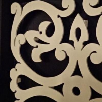 LOT 56C: 2 FRAMED STENCIL CUT PLAQUES