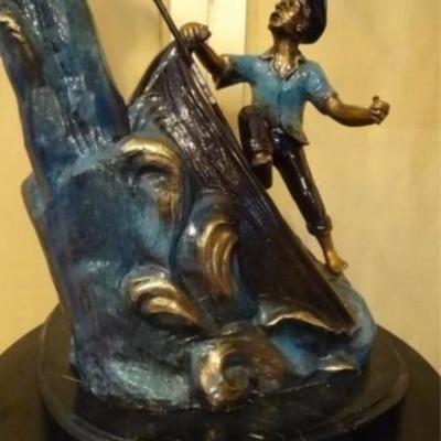 LOT 118: LARGE PATINATED BRONZE SCULPTURE