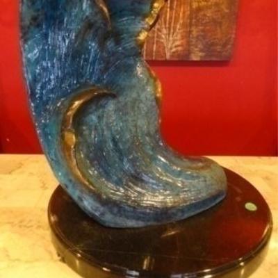 LOT 92A: HUGE PATINATED BRONZE SEA TURTLE SCULPTURE