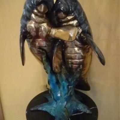 LOT 126: LARGE PATINATED BRONZE SCULPTURE