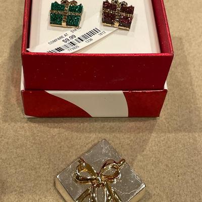 Gift earrings and pin
