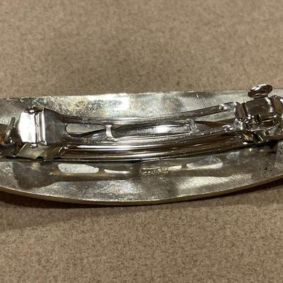 Alpaca silver mother of pearl barrette