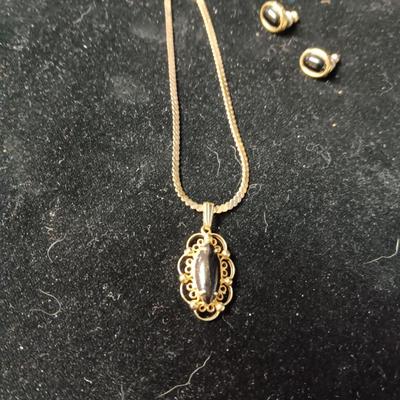 12K GOLD FILLED NECKLACE AND GOLD TONE JEWELRY