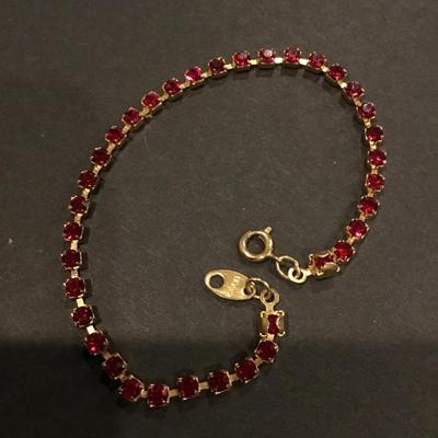 Vintage red rhinestone Avon tennis bracelet