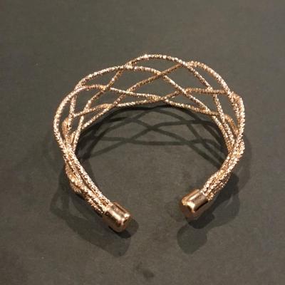 Pretty rose, gold toned cuff bracelet