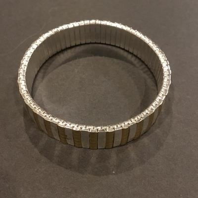 Vintage, silver and gold, toned expandable stretch bracelet