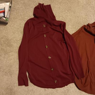 LADIES SWEATERS (L & XL) PLUS A PAIR OF PANTS (XL)