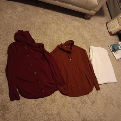 LADIES SWEATERS (L & XL) PLUS A PAIR OF PANTS (XL)