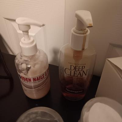 BEAUTY PRODUCTS AND A MAKEUP BAG