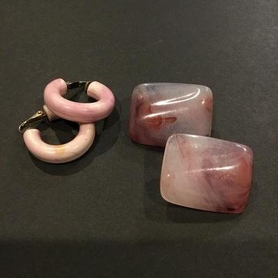 Vintage Lucite, type plastic earrings two pairs