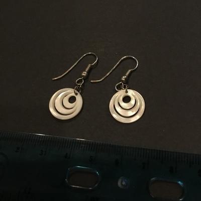 Vintage mother of pearl shell curved dangle earrings