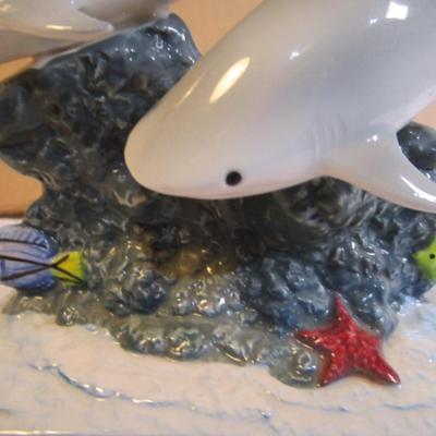 Shark figurine with 2 sharks from Sea World