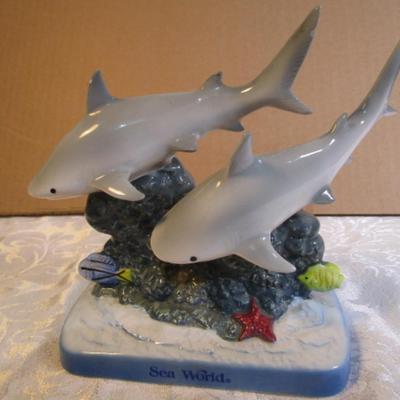 Shark figurine with 2 sharks from Sea World