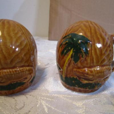 2 shot glasses, 1 set of salt & pepper shakers, 2 matching pepper shakers, 2 shells