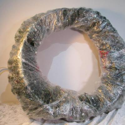 New in wrapper Large Christmas wreath with red berries & pine cones