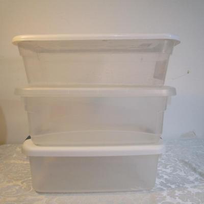 3 plastic storage containers with lids #2