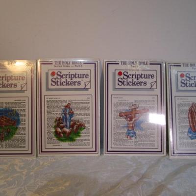 Set of 4 (parts 1-4) new pkgs. Scripture Stickers - Holy Bible #1