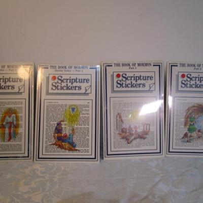 Set of 4 (parts 1-4) new pkgs. Scripture Stickers - Book of Mormon