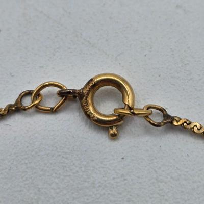 LOT 39: Vintage Gold Filled 18 inch Chain with Heart Pendant with Opal