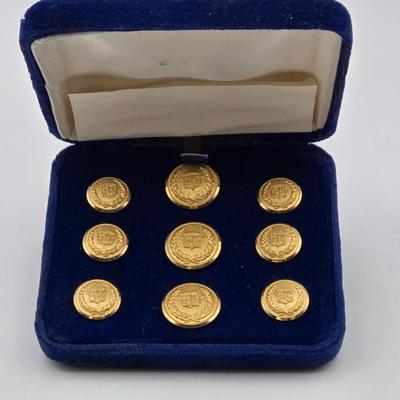 LOT 41: Vintage 24K Gold Plated Cadillac Blazer Botton Set