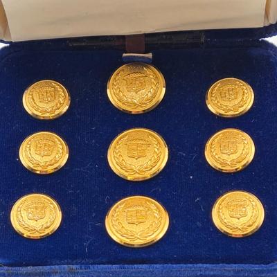 LOT 41: Vintage 24K Gold Plated Cadillac Blazer Botton Set