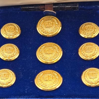 LOT 41: Vintage 24K Gold Plated Cadillac Blazer Botton Set