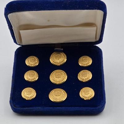 LOT 41: Vintage 24K Gold Plated Cadillac Blazer Botton Set