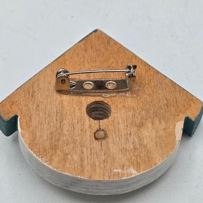 LOT 43: Vintage Double Heart AB Rhinestone Gold Tone Sweater Pin, Rose Brooch, Love Birds on Branch Pin with Blue Rhinestone Eyes, and More