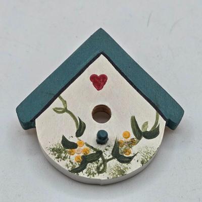 LOT 43: Vintage Double Heart AB Rhinestone Gold Tone Sweater Pin, Rose Brooch, Love Birds on Branch Pin with Blue Rhinestone Eyes, and More