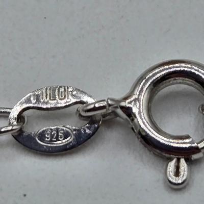 LOT 46: 16 inch Sterling Silver Necklace with Matching Earrings, 20 inch Chain with Pendant, and 18 inch Chain/ 14.9 total