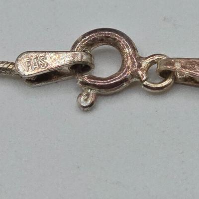 LOT 46: 16 inch Sterling Silver Necklace with Matching Earrings, 20 inch Chain with Pendant, and 18 inch Chain/ 14.9 total