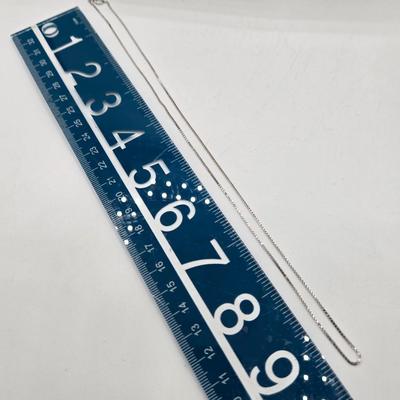 LOT 46: 16 inch Sterling Silver Necklace with Matching Earrings, 20 inch Chain with Pendant, and 18 inch Chain/ 14.9 total