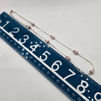 LOT 46: 16 inch Sterling Silver Necklace with Matching Earrings, 20 inch Chain with Pendant, and 18 inch Chain/ 14.9 total