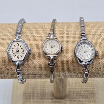 LOT 51: 3 Vintage Ladies Watches for Parts or Repair